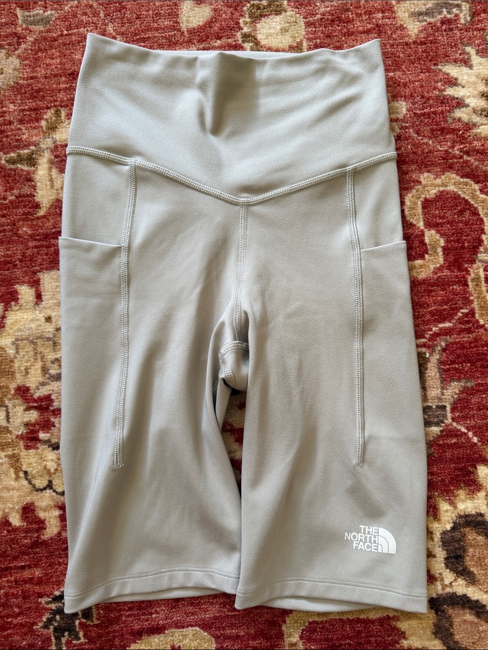 The North Face Women's High-Waist Bike Shorts in Taupe